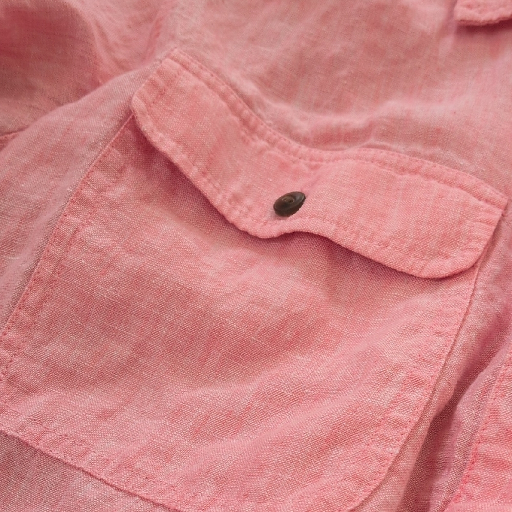 LANDS' END I Casual Pink Linen Oversized Button Up Shirt Top, L/XL (?) - Picture 6 of 11